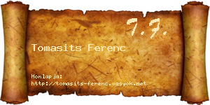 Tomasits Ferenc névjegykártya