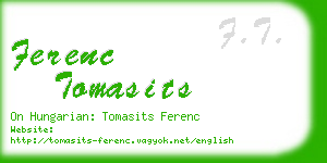 ferenc tomasits business card